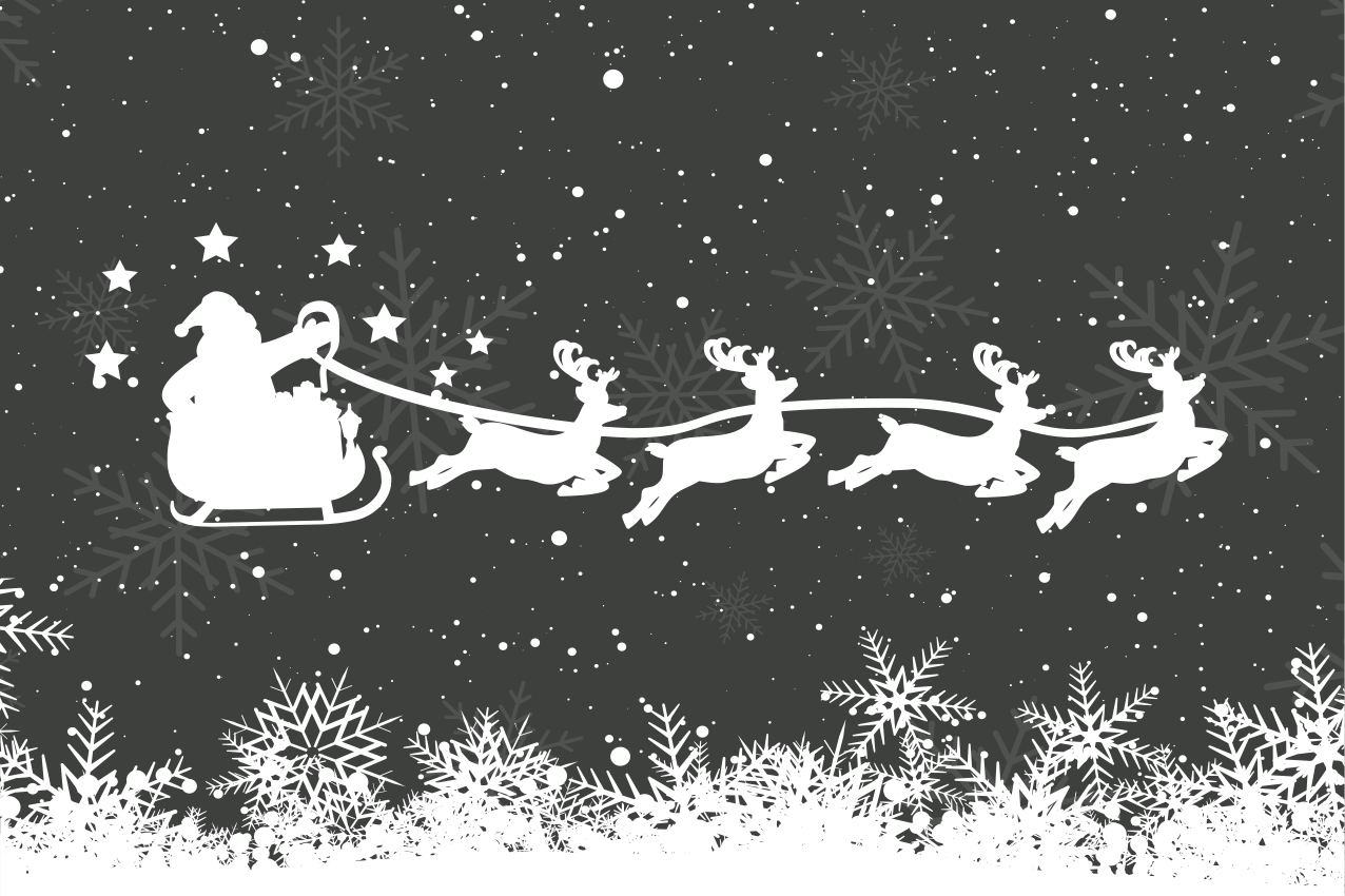 Christmas placemats santa sleigh reindeer design - TenStickers
