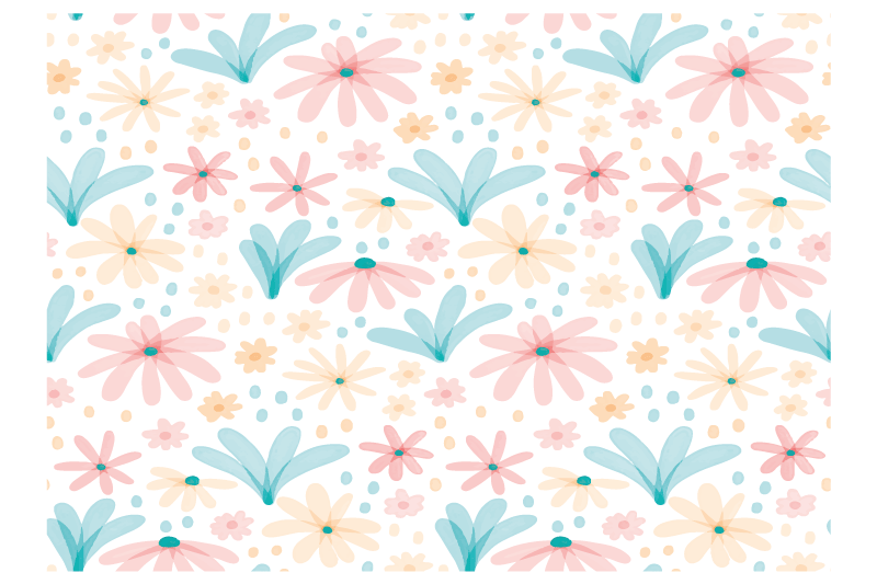 Original placemats in floral pattern colors - TenStickers