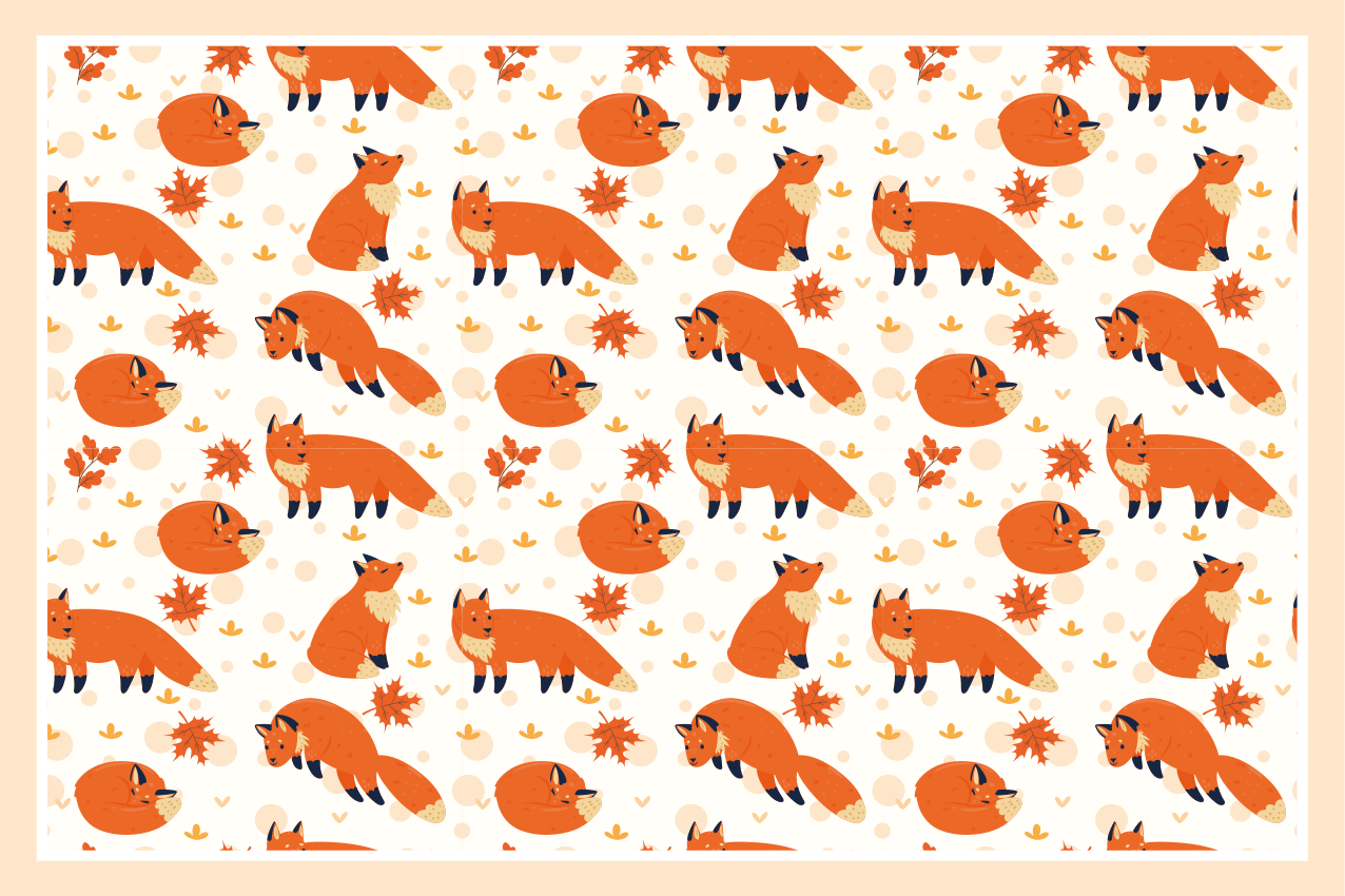 Children placemats cheerful fox designs - TenStickers