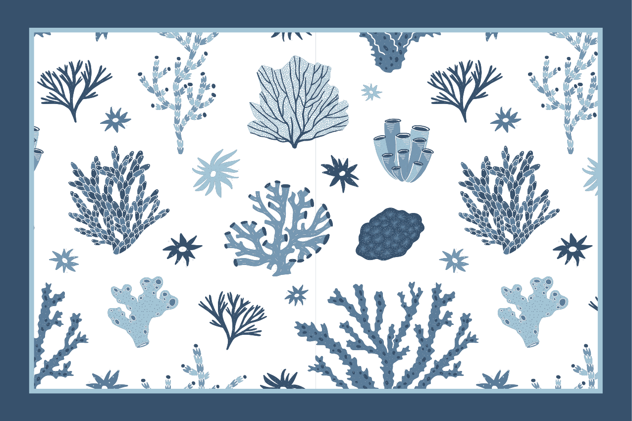 Textured placemats coral and sea plants design - TenStickers