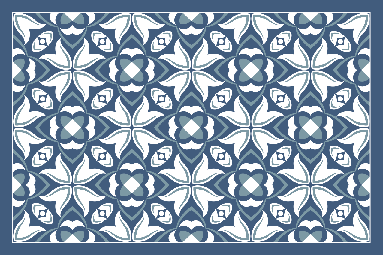 Blue vase "Hampton Style" modern placemats - TenStickers