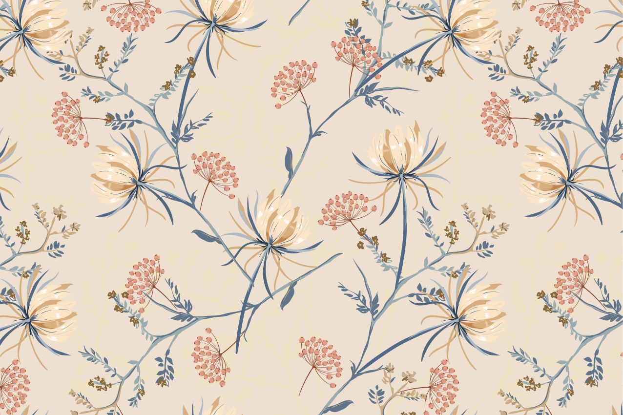 Textured placemats with floral pattern accents - TenStickers