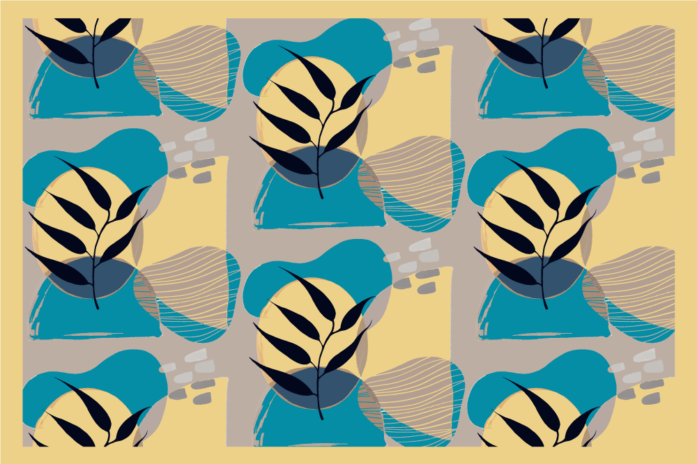 Modern placemats with elegant leaf designs - TenStickers