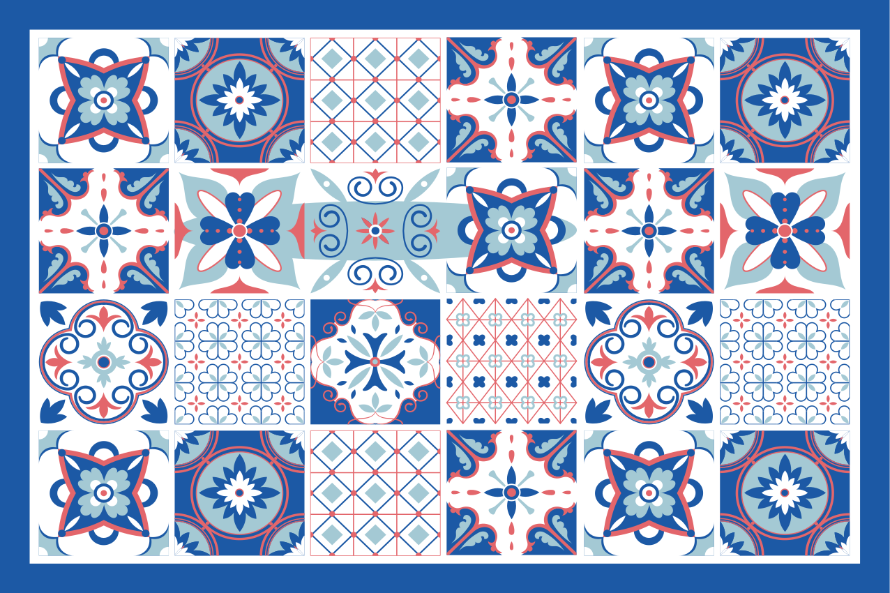 Textured placemats with detailed tile design - TenStickers
