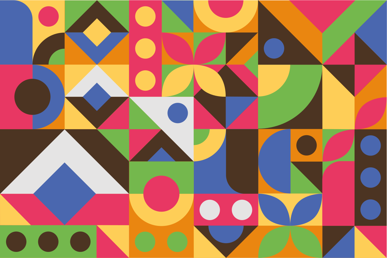Modern placemats with vibrant geometric design - TenStickers