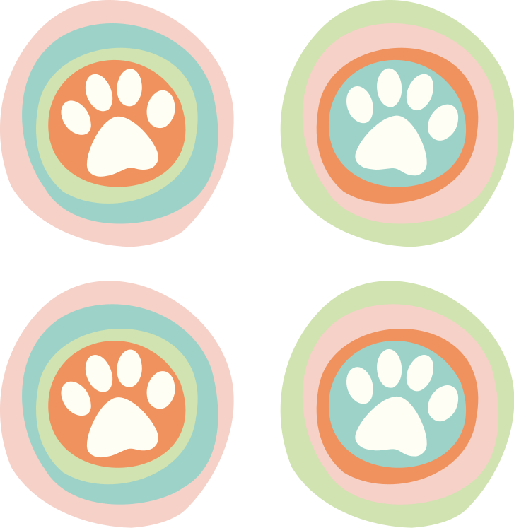 pet paws bowl original placemats - TenStickers