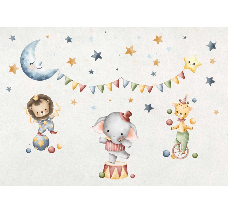 Dreamy circus nursery wall mural - TenStickers