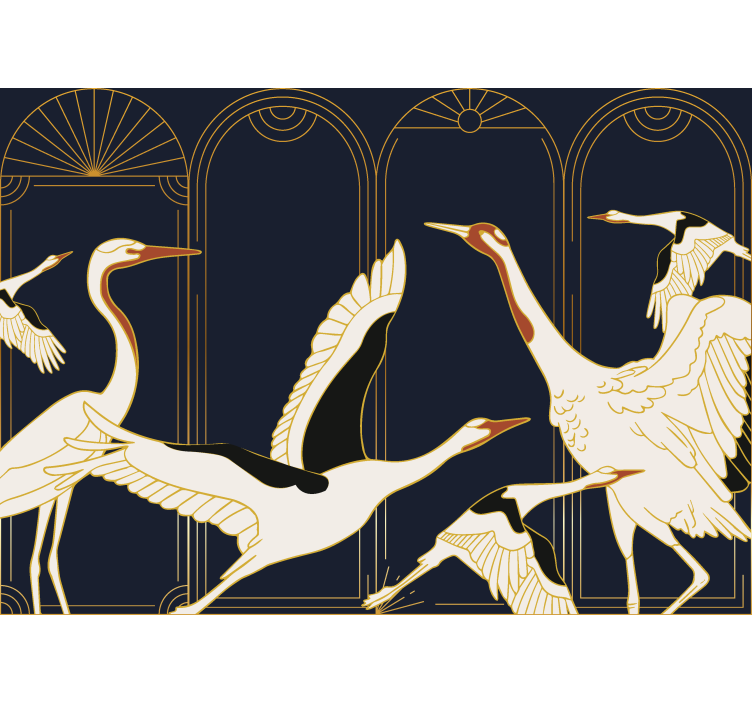 Elegant Crane wall mural bathroom - TenStickers
