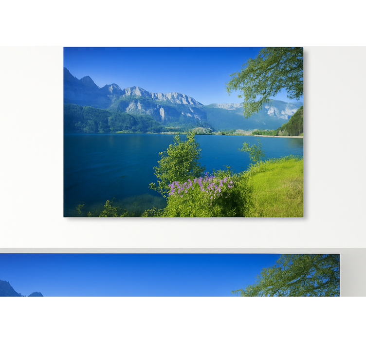 Mountain Lake Tranquility wall mural mountain - TenStickers