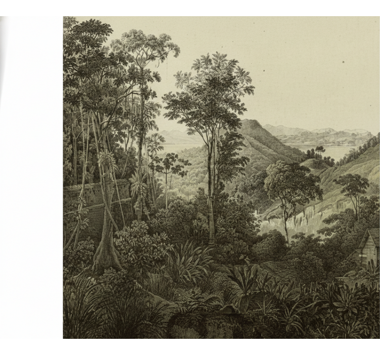 Forest wall mural hilly forest print - TenStickers