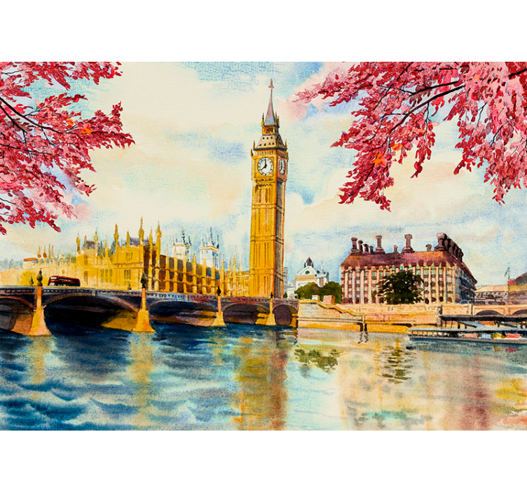Painting Big Ben London Wall Mural - TenStickers