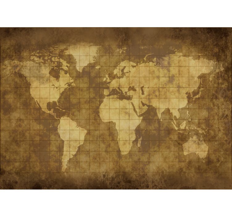 Vintage wall mural world map for kids - TenStickers