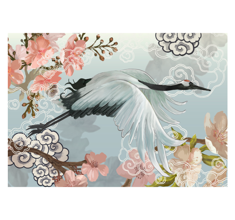 Elegant Crane Flight animals wall mural - TenStickers