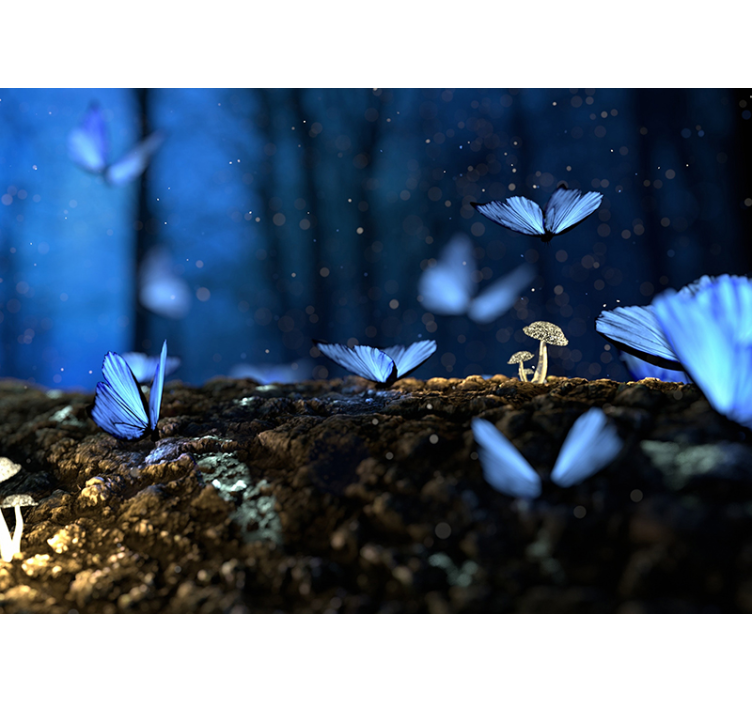 Blue Butterfly Animal Wall Mural - TenStickers