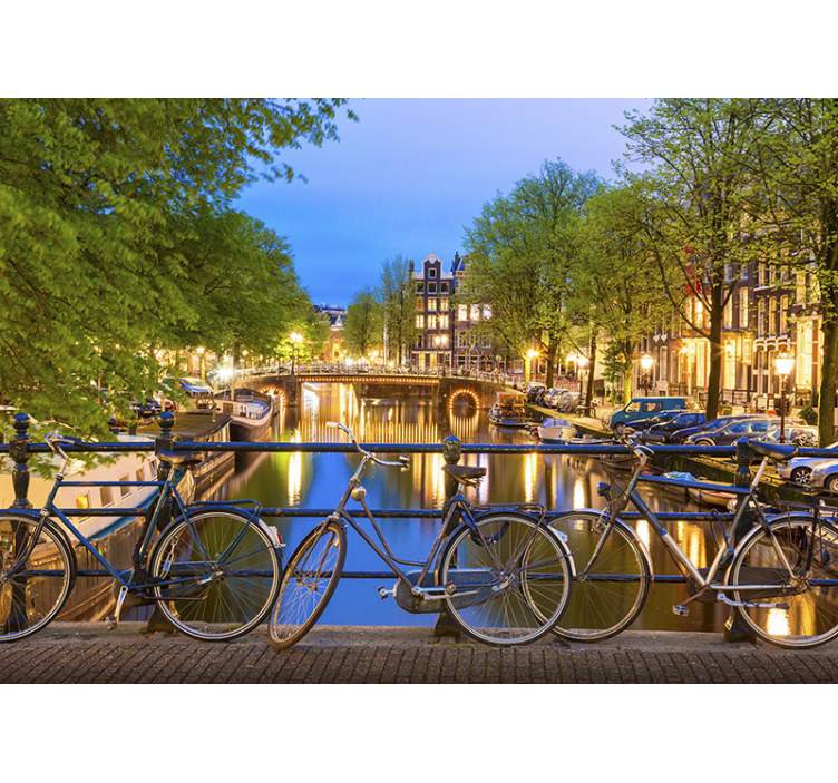 Amsterdam Canal Twilight amsterdam wall mural - TenStickers