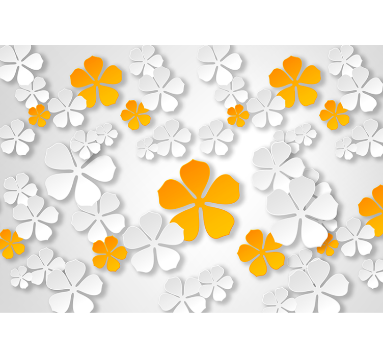 Blooming Contrast flower wall mural - TenStickers