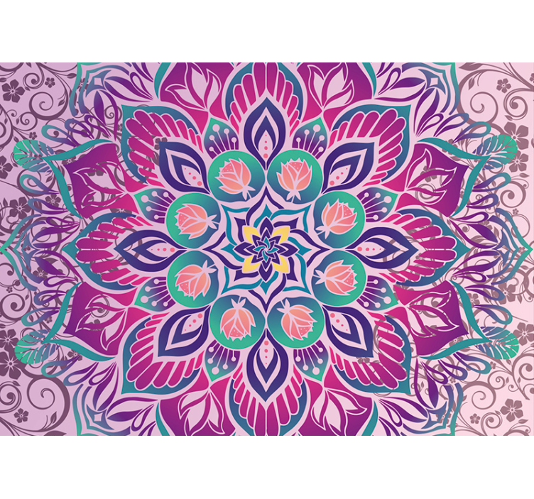 Purple mandala wall mural - TenStickers