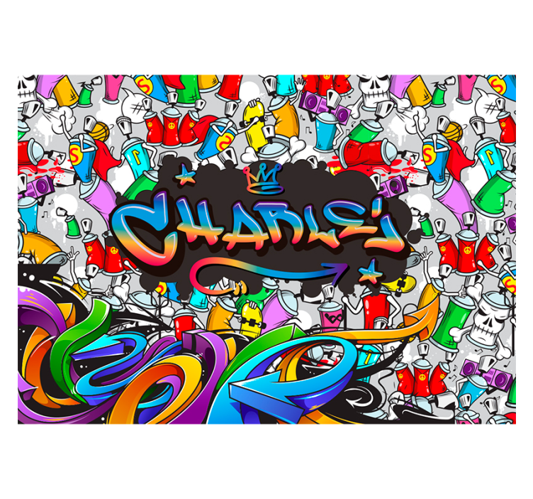 Custom name graffiti graffiti wall mural - TenStickers