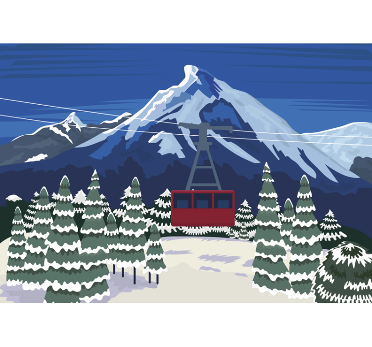 Cable Car Adventure wall mural mountain - TenStickers