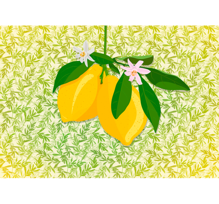 Flower wall mural lemon branch blossom - TenStickers