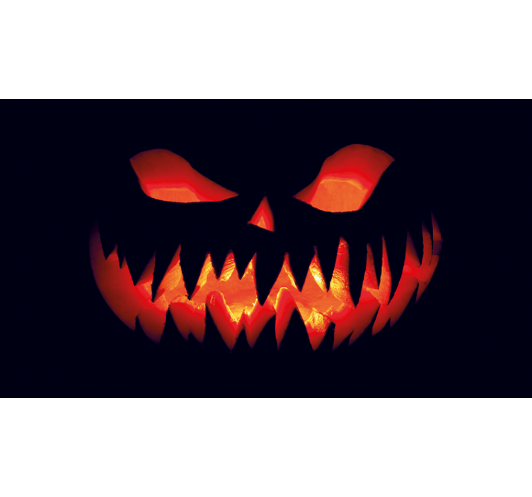 Frightening Pumpkin Face wall mural halloween - TenStickers