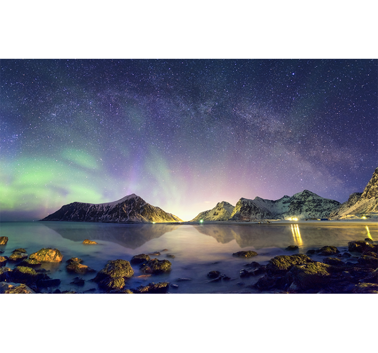 Northern Lights Display landscape wall mural - TenStickers