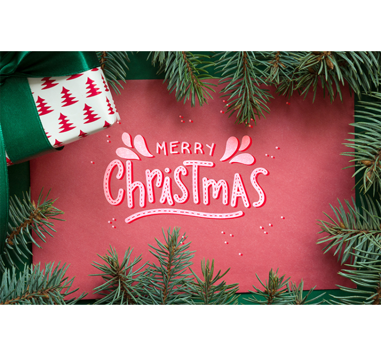 Christmas wall mural merry christmas greeting - TenStickers