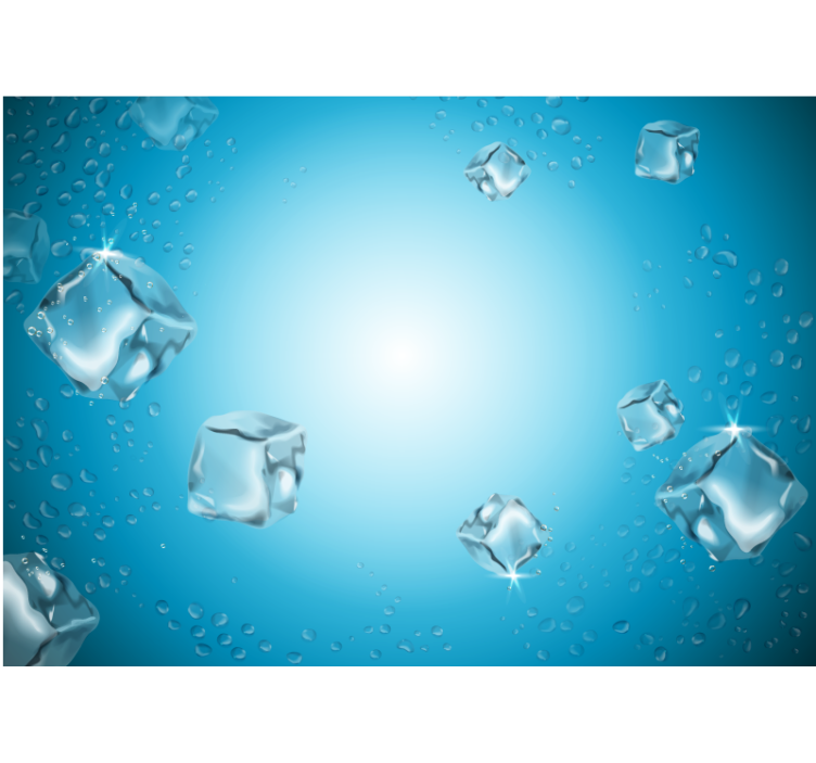 Ice Cubes and Water texture wall mural - TenStickers