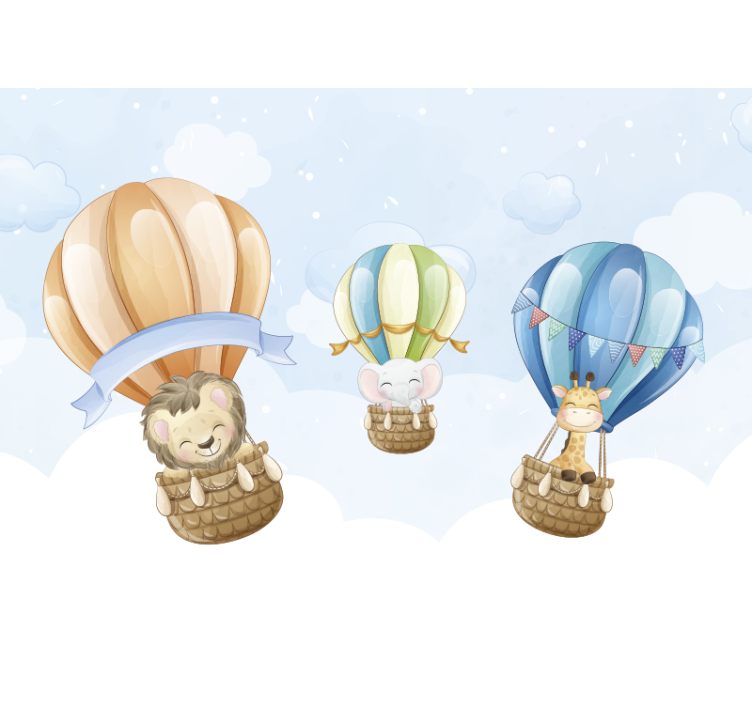 Animals wall mural inflatable blimps - TenStickers