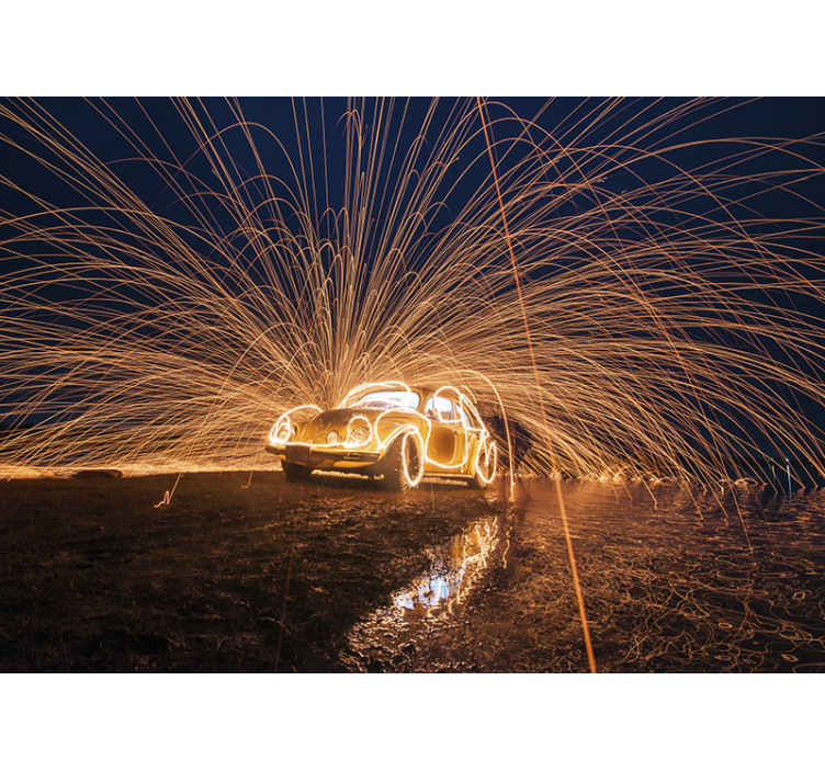 Wall mural vehicle classic car sparks - TenStickers