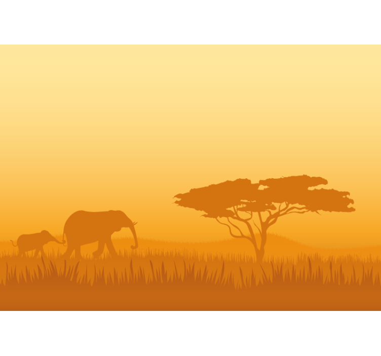 Elephants on Safari animals wall mural - TenStickers