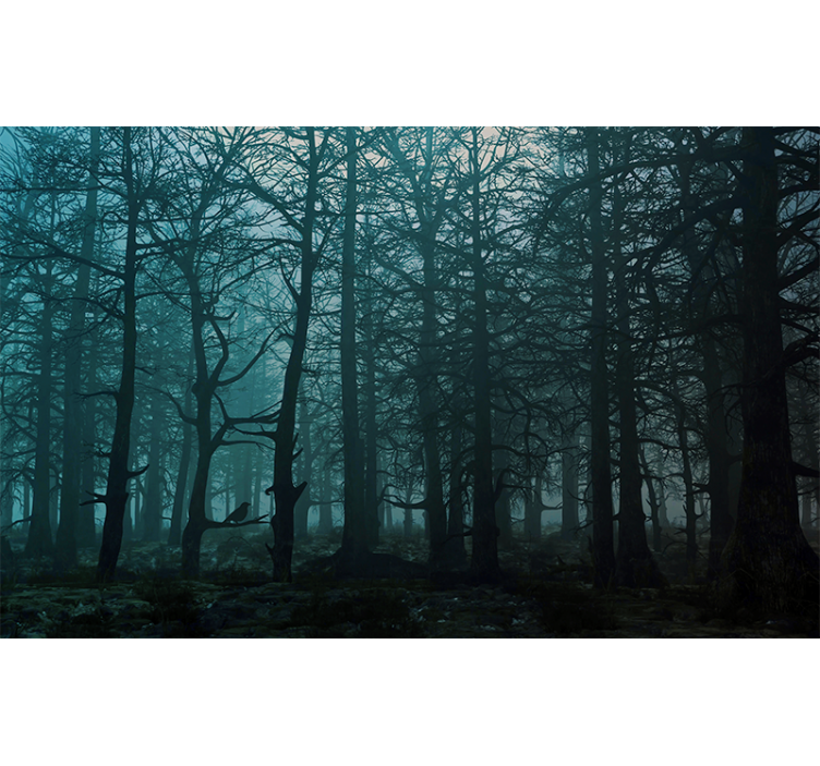 Misty Woodland Scenery forest wall mural - TenStickers