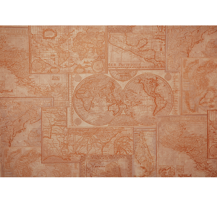 World map wallpaper vintage world maps - TenStickers
