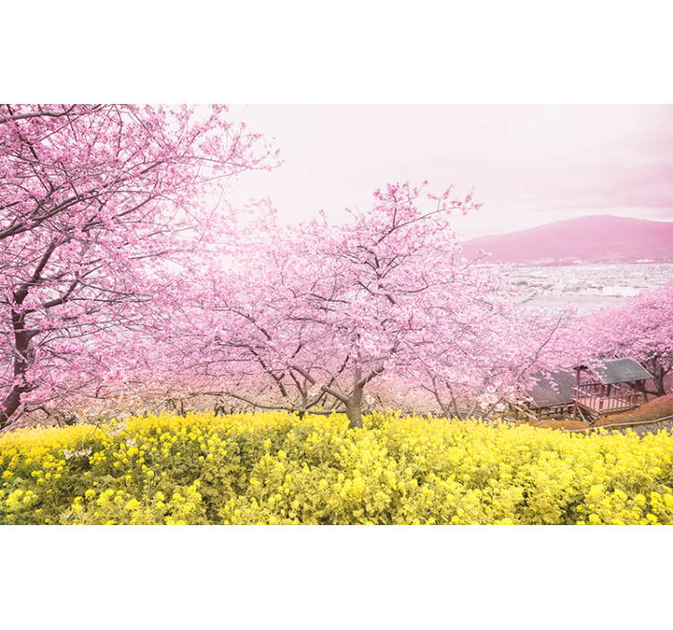 Cherry Blossom Tranquility flower wall mural - TenStickers
