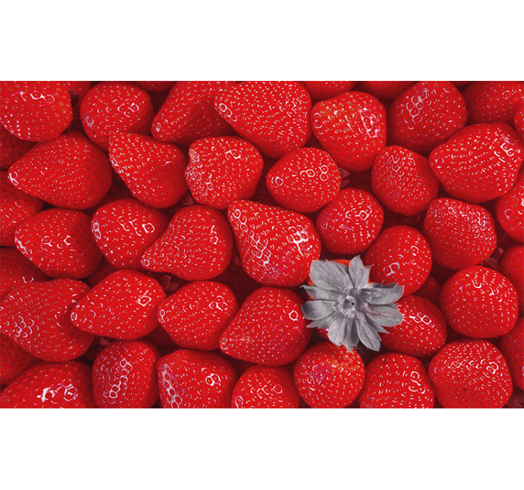 Strawberry and bloom flower wall mural - TenStickers