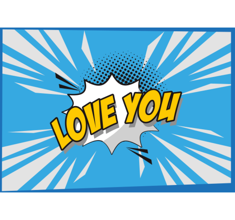Love You Message Blast romantic wall mural - TenStickers