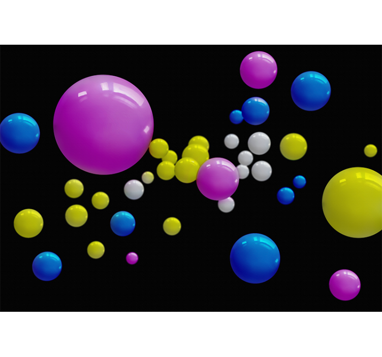 Abstract wall mural floating colorful spheres - TenStickers