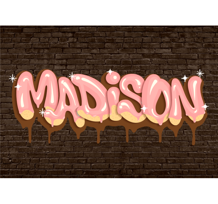 Graffiti wall mural custom name sweet treat - TenStickers