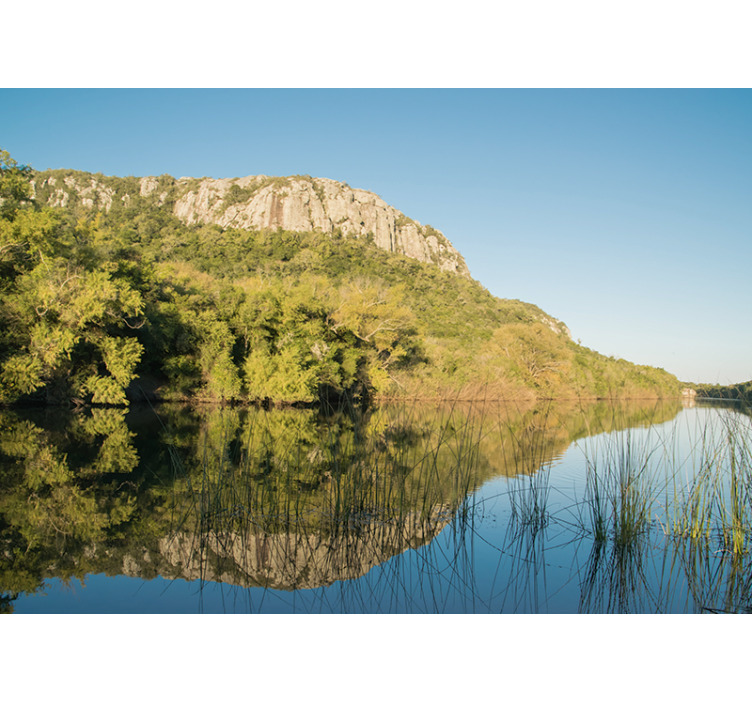 Mountain Reflection Scene landscape wall mural - TenStickers