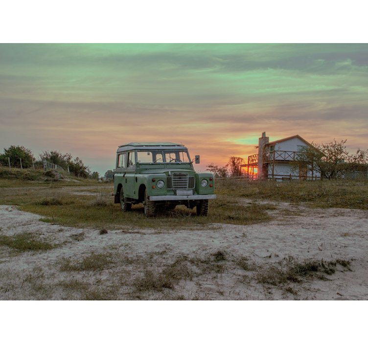 Green Classic Car wall mural vehicle - TenStickers