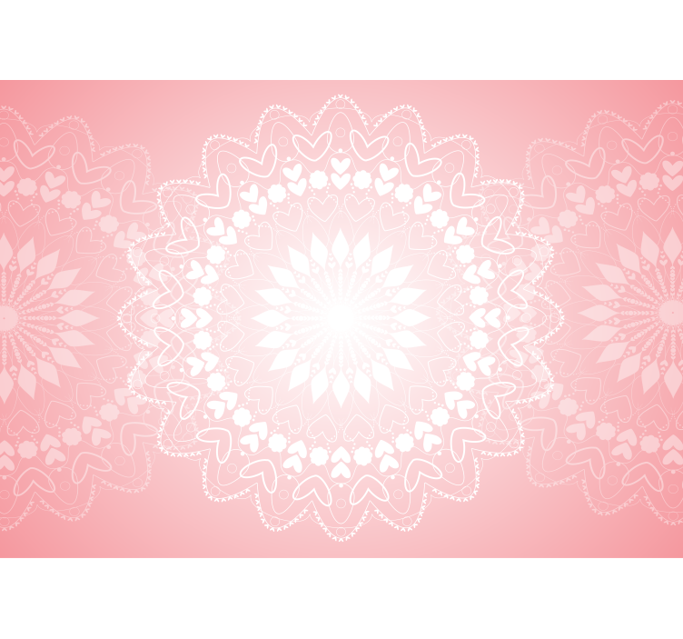 Heart Mandala Design romantic wall mural - TenStickers