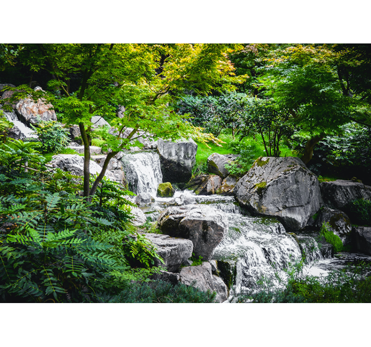 Wall mural nature flowing stream with rocks - TenStickers