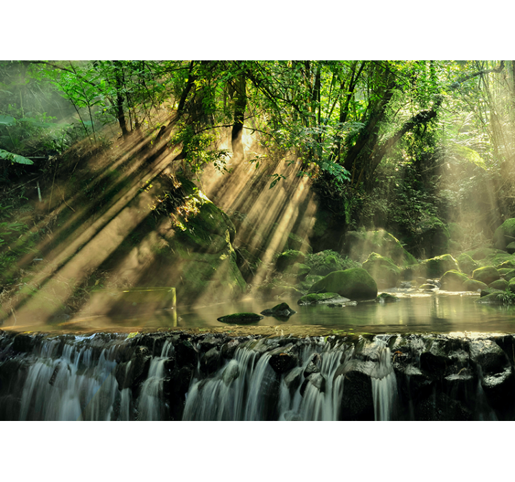 Heavenly nature Waterfall Wall Mural - TenStickers