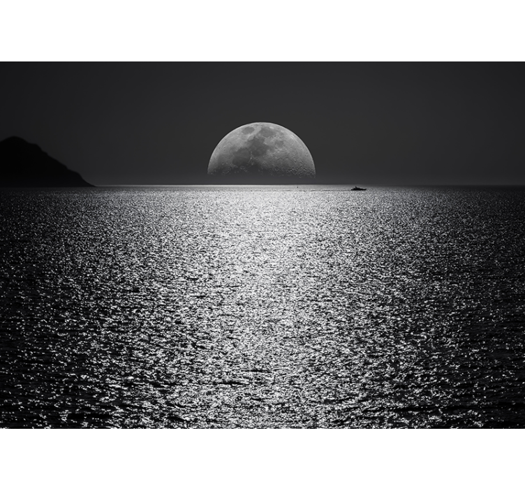 Moonlit view under the sea wall mural - TenStickers