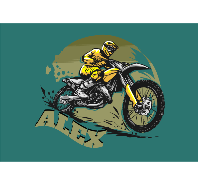 Wall mural vehicle motocross rider action scene - TenStickers