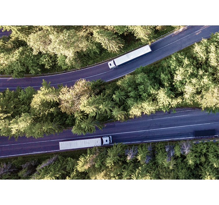 Trucks on Highway wall mural vehicle - TenStickers