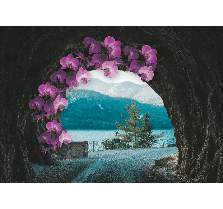 Orchids Framing Landscape flower wall mural - TenStickers
