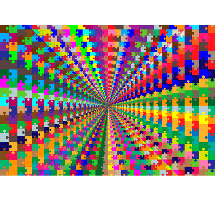 Puzzle explosion wall mural 3d - TenStickers