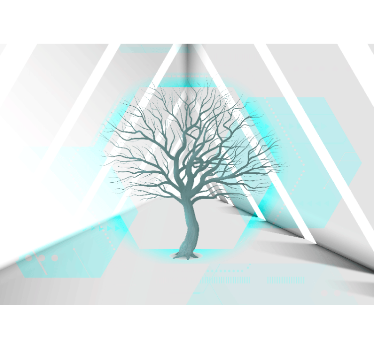 Geometric Tree Design wall mural trees - TenStickers