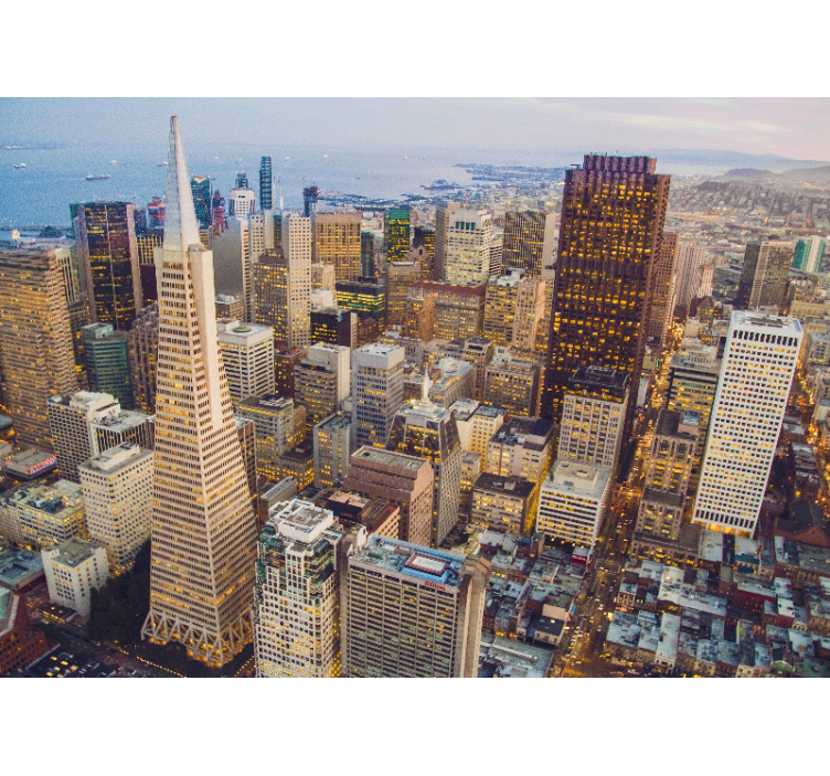 City wall mural san francisco skyline - TenStickers